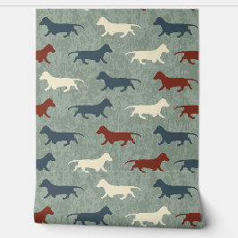 Dachshund Pattern Behang