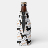 Dachshund Pattern Bottle Cooler (Fles Achterkant)