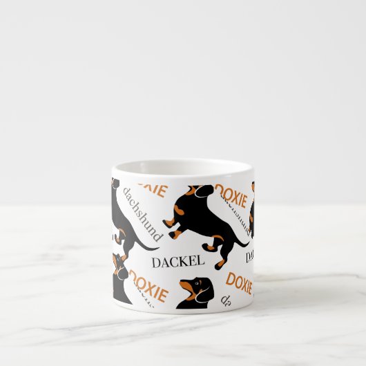 Dachshund Pattern Espresso Kop (Voorkant)