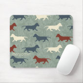 Dachshund Pattern - Gepersonaliseerd Muismat (Met muis)