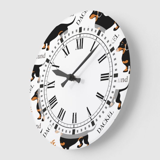 Dachshund Pattern Grote Klok (Hoek)