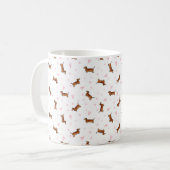 Dachshund Pattern - Harten Koffiemok (Voorkant links)