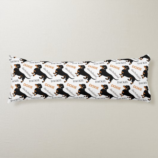 Dachshund Pattern Lichaamskussen (Voorkant)