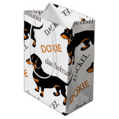 Dachshund Pattern Medium Cadeauzakje (Achterkant Gekanteld)