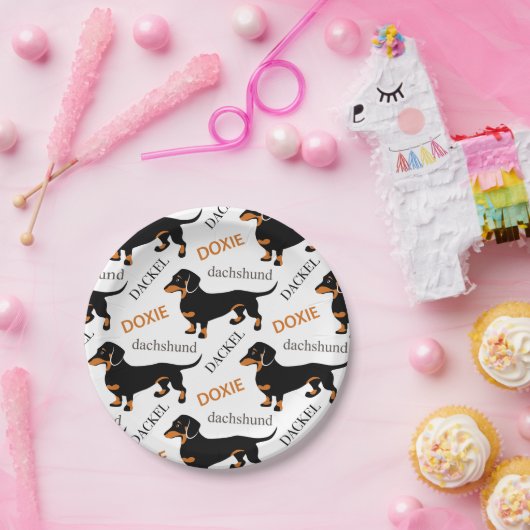 Dachshund Pattern Papieren Bordje (Feest)