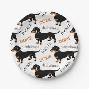 Dachshund Pattern Papieren Bordje