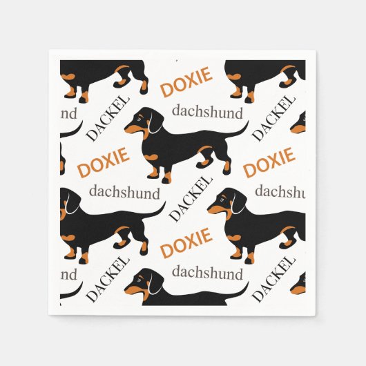 Dachshund Pattern Servetten (Voorkant)