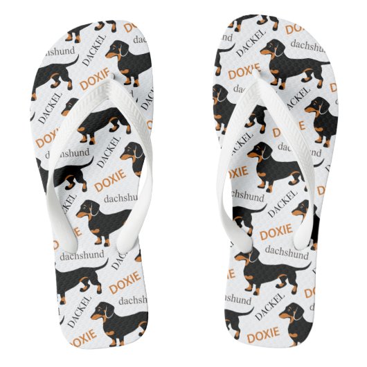 Dachshund Pattern Teenslippers (Voetbed)