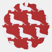 Dachshund Paw Print Kerst Papier Ornament Kaart (Achterkant)