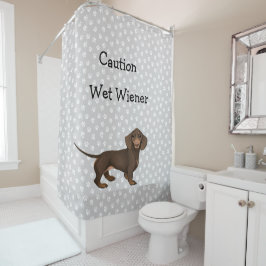 Dachshund Paw Print Showgordijn Douchegordijn