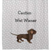 Dachshund Paw Print Showgordijn Douchegordijn (Voorkant)