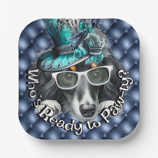 Dachshund Paw-ty Bord | Luxe Hond Feestje (Voorkant)