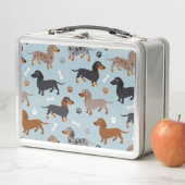 Dachshund Paws and Botten Pattern Blue (In situ)