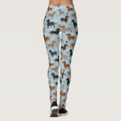 Dachshund Paws and Botten Pattern Blue Leggings (Achterkant)