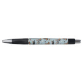 Dachshund Paws and Botten Pattern Blue Pen (Voorkant)