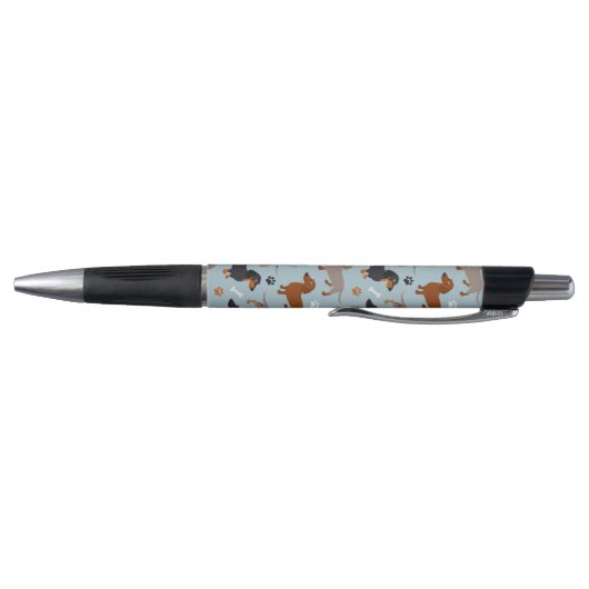 Dachshund Paws and Botten Pattern Blue Pen (Bodem)