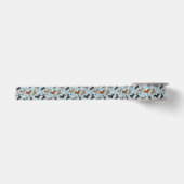Dachshund Paws and Botten Pattern Blue Satijnen Lint (Voorkant)