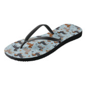 Dachshund Paws and Botten Pattern Blue Teenslippers (Schuin)