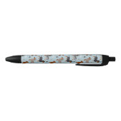 Dachshund Paws and Botten Pattern Blue Zwarte Inkt Pen (Bodem)