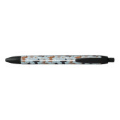 Dachshund Paws and Botten Pattern Blue Zwarte Inkt Pen (Achterkant)