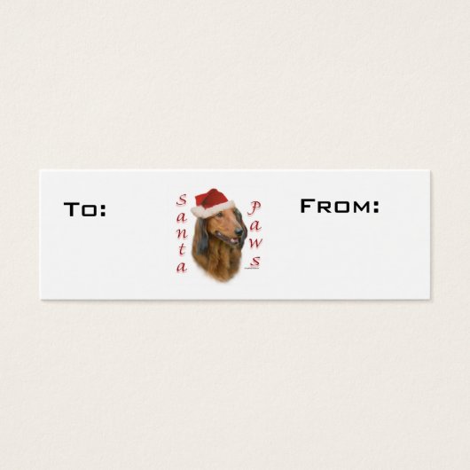 Dachshund Paws Gift Labels Mini Visitekaartjes (Voorkant)