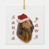 Dachshund Paws - Longhair Keramisch Ornament (Achterkant)