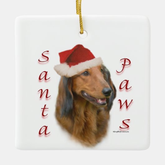 Dachshund Paws - Longhair Keramisch Ornament (Voorkant)
