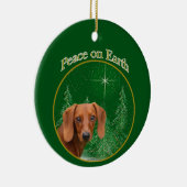 Dachshund Peace Keramisch Ornament (Rechts)