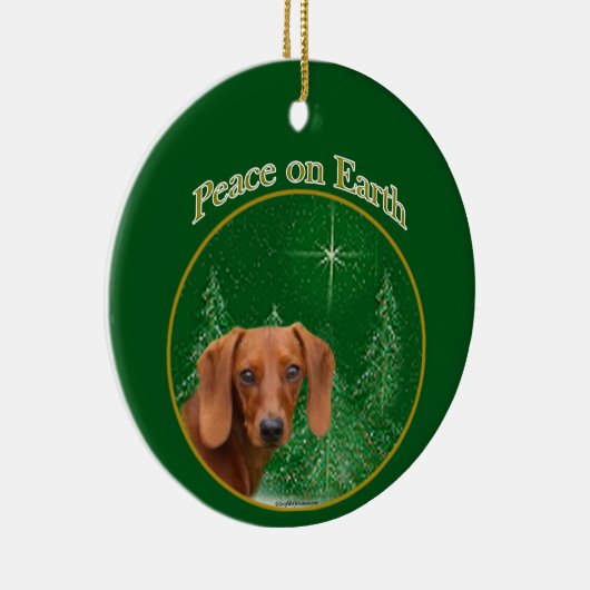 Dachshund Peace Keramisch Ornament (Rechts)