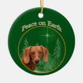 Dachshund Peace Keramisch Ornament (Voorkant)