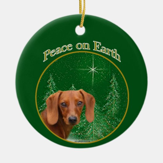 Dachshund Peace Keramisch Ornament (Voorkant)