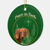 Dachshund Peace Keramisch Ornament (Links)