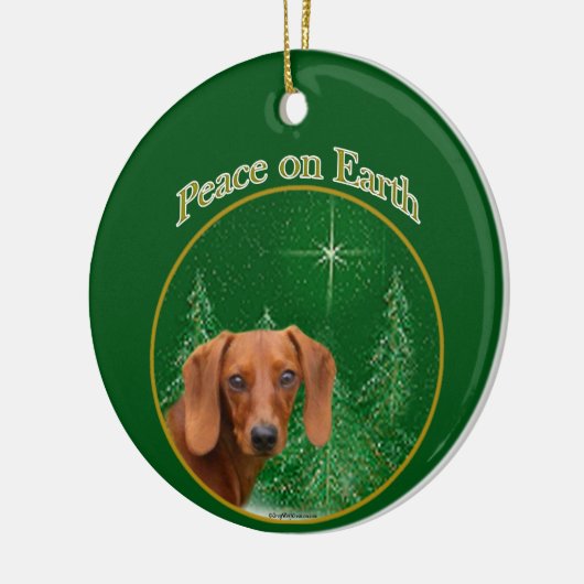 Dachshund Peace Keramisch Ornament (Links)