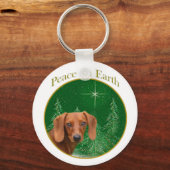 Dachshund Peace Sleutelhanger (Voorkant)