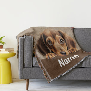 Dachshund Peeking Puppy Dog Pet Deken