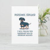 Dachshund Personal Stalker Bedankkaart (Staand voorkant)
