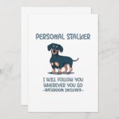 Dachshund Personal Stalker Bedankkaart (Voorkant / Achterkant)
