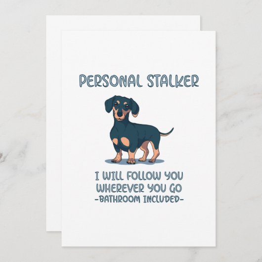 Dachshund Personal Stalker Bedankkaart (Voorkant / Achterkant)