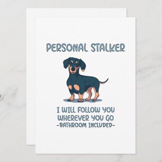 Dachshund Personal Stalker Feestdagenkaart (Voorkant / Achterkant)