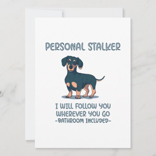 Dachshund Personal Stalker Feestdagenkaart (Voorkant)