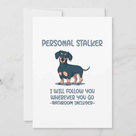 Dachshund Personal Stalker Feestdagenkaart (Voorkant)