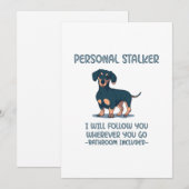 Dachshund Personal Stalker Feestdagenkaart (Voorkant / Achterkant)