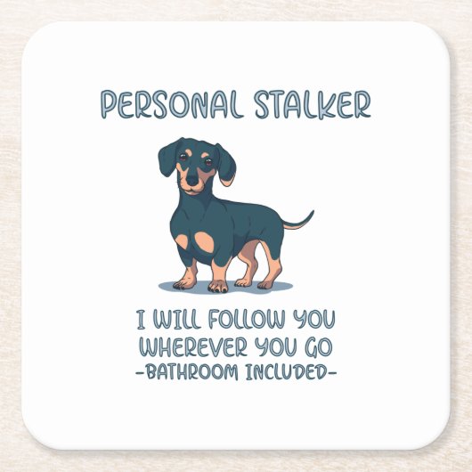 Dachshund Personal Stalker Kartonnen Onderzetters (Voorkant)