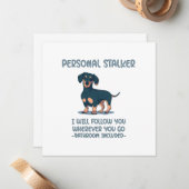 Dachshund Personal Stalker Notitiekaartje (Voorkant / Achterkant in situ)