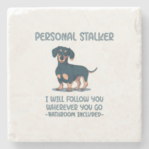 Dachshund Personal Stalker Stenen Onderzetter