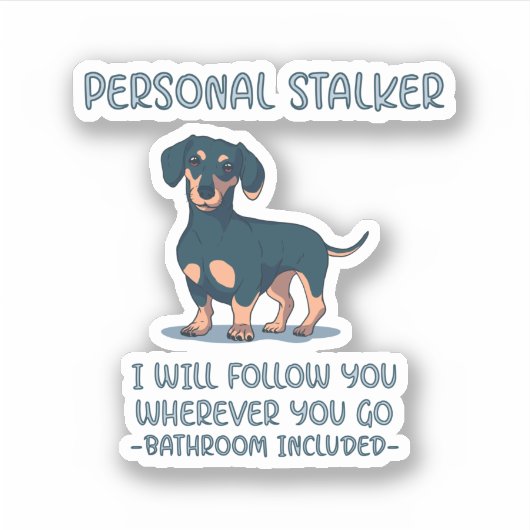 Dachshund Personal Stalker Sticker (Voorkant)