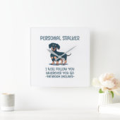 Dachshund Personal Stalker Vierkante Klok (Huis)