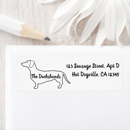 Dachshund Persoonlijk retouradres Etiket (Insitu)
