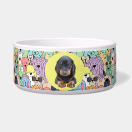 Dachshund Persoonlijke foto en naam Dog Bowl Voerbakje