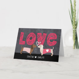 Dachshund Persoonlijke Valentijnsdag Feestdagen Kaart